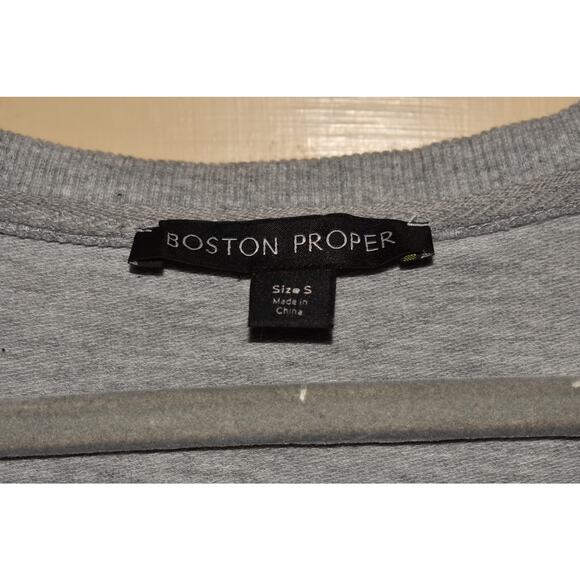 BOSTON PROPER $139 Gray Embellished Sequin Fringe Tunic Shift Dress Boho Small - Picture 4 of 4